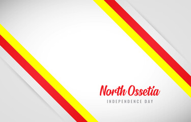 Happy Independence day of North Ossetia with Creative North Ossetia national country flag greeting background