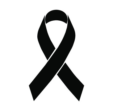 recommend clip art: Black Cancer awareness vector Ribbon on white background