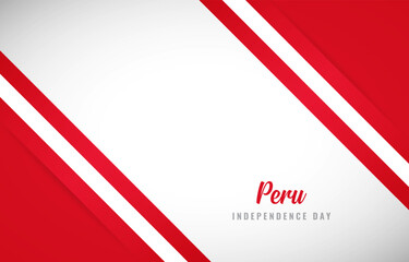 Happy Independence day of Peru with Creative Peru national country flag greeting background - obrazy, fototapety, plakaty