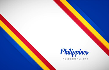 Happy Independence day of Philippines with Creative Philippines national country flag greeting background