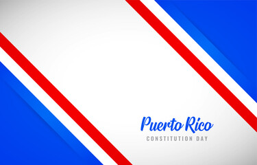 Happy constitution day of Puerto Rico with Creative Puerto Rico national country flag greeting background