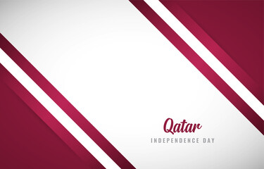 Happy Independence day of Qatar with Creative Qatar national country flag greeting background