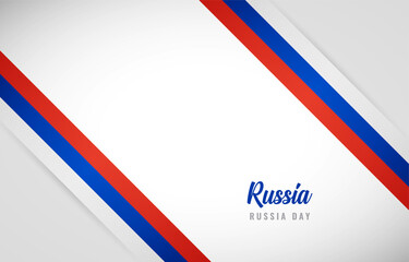 Happy Russia day with Creative Russia national country flag greeting background