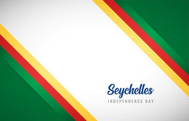 Happy Independence day of Seychelles with Creative Seychelles national country flag greeting background