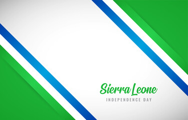 Happy Independence day of Sierra Leone with Creative Sierra Leone national country flag greeting background