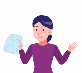 紫のシャツを着た女性