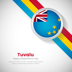 Obraz premium Creative Tuvalu national flag on circle. Independence day of Tuvalu country with classic background
