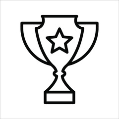 First prize trophy icon, winner vector illustration on white background. color editable