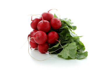Fresh red radish isolated on white background