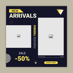 New arrivals sale web banner template for promotion, offer, ad
