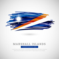 Brush flag of Marshall Islands country. Happy constitution day of Marshall Islands with grungy flag background