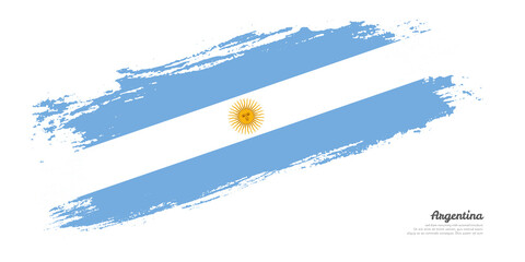 Hand painted brush flag of Argentina country with stylish flag on white background