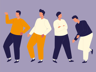 Obraz premium men group characters