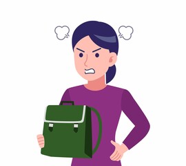 紫のシャツを着た女性