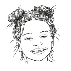 girl hand drawn face portrait