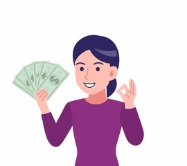 紫のシャツを着た女性