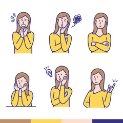 女性 喜怒哀楽 ポージングセット01
Female emotions posing set