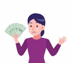 紫のシャツを着た女性