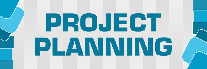 Project Planning Blue Abstract Shapes Horizontal 
