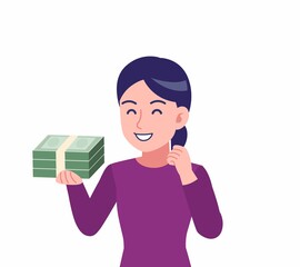 紫のシャツを着た女性