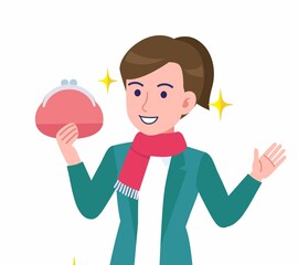 マフラーをした若い女性