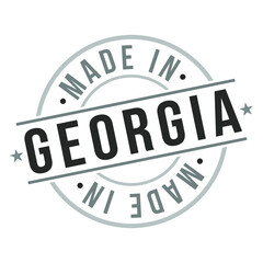 Made In Georgia. Stamp Seal Badge Mark. Logo Icon Symbol. Design Certificated Quality Production.