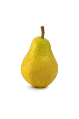 Yellow pear on isolated white background. Fresh fruit.