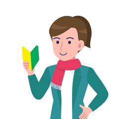 マフラーをした若い女性