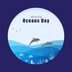 vector illustration for world ocean's awareness day