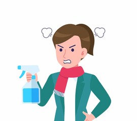 マフラーをした若い女性