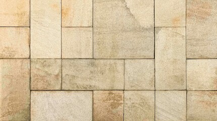 Panorama of Natural stone pattern brown and yellow floor tile texture and background