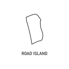 Road Island map icon isolated on white background. Vector illustration.