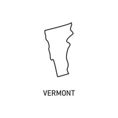 Vermont map icon isolated on white background. Vector illustration.