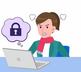 マフラーをした若い女性