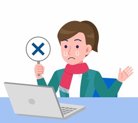 冬服を着た女性のイラスト