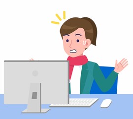 冬服を着た女性のイラスト