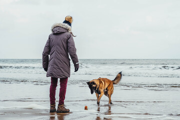 woman with dog