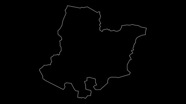 Bomi Liberia county map outline animation
