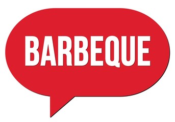 BARBEQUE text written in a red speech bubble