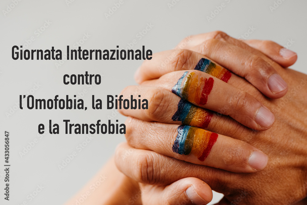 Sticker italian day against homophobia, transphobia and biphobia