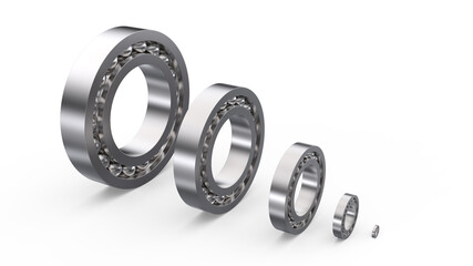 bearings on a white background
