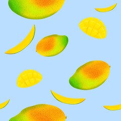 seamless background with mangos