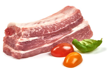 Pork ribs, isolated on white background. High resolution image