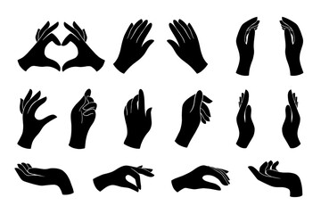 A set of hands with different gestures.