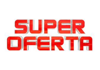 promotional seal super offer isolated on white background. advertising campaign with Letters in the Portuguese of Brazil