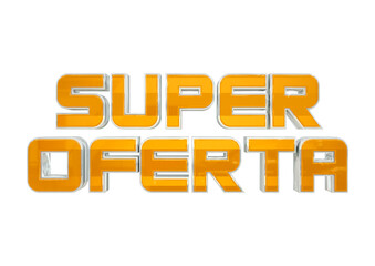 Fototapeta premium promotional seal super offer isolated on white background. advertising campaign with Letters in the Portuguese of Brazil
