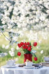 breakfast in the spring garden