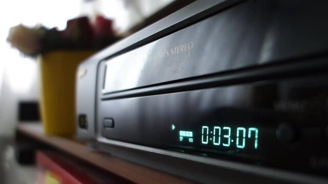 VCR timer display, Video cassette recorder playing