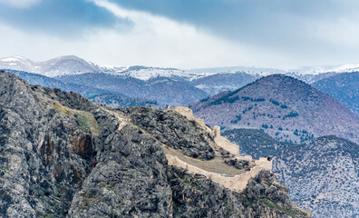 Amasya Castle view on Harsena Mountain in Turkey 