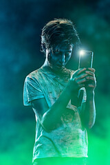 teenage zombie makes selfie